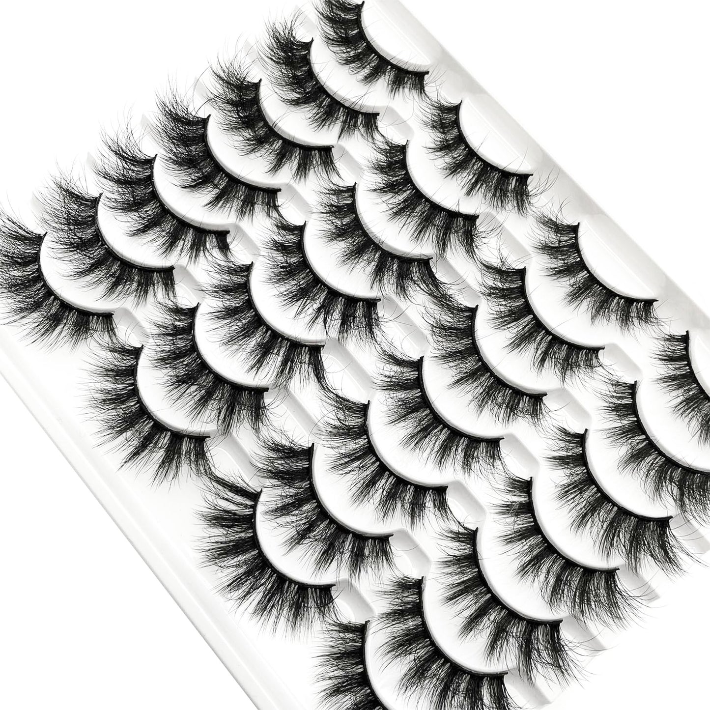 Yasnai Cat Eye Lashes False Eyelashes Fluffy Volume Lashes Wispy Fake Lashes Natural Eyelashes 14 Pairs Pack 9D