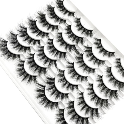 Yasnai Cat Eye Lashes False Eyelashes Fluffy Volume Lashes Wispy Fake Lashes Natural Eyelashes 14 Pairs Pack 9D