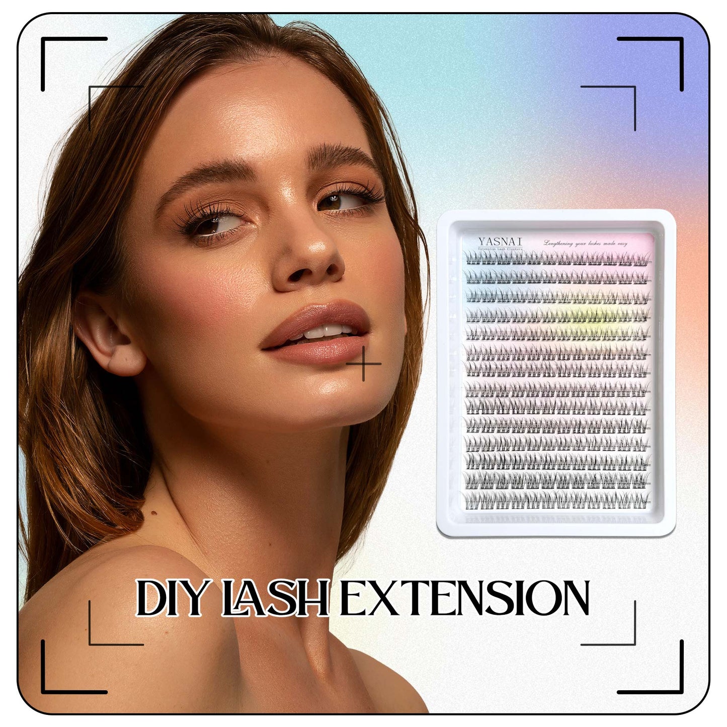 Lash Clusters Yasnai Wispy Individual C Curl Lash Extensions Natural Cluster Lashes 8-12MM 168pcs DIY Eyelash Extension Eyelash Clusters DIY at Home